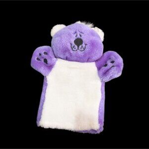 Carson Dellosa Plush Purple & White Bear Hand Puppet For Kids 11" Furry & Adorab